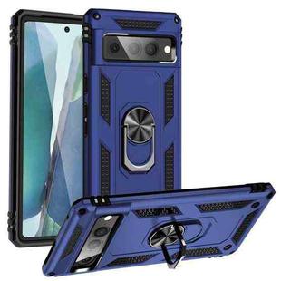 For Google Pixel 7 Pro Shockproof TPU + PC Protective Case with 360 Degree Rotating Holder(Blue)