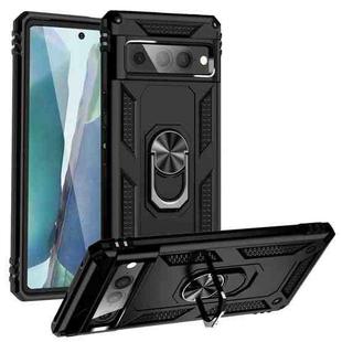 For Google Pixel 7 Pro Shockproof TPU + PC Protective Case with 360 Degree Rotating Holder(Black)