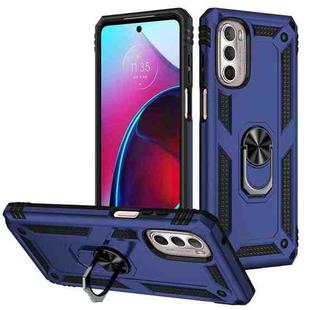 For Motorola Moto G Stylus 2022 Shockproof TPU + PC Phone Case with Holder(Blue)