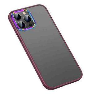 For iPhone 13 Pro Colorful Metal Lens Ring Matte PC + TPU Phone Case For  iPhone 13 Pro(Red)