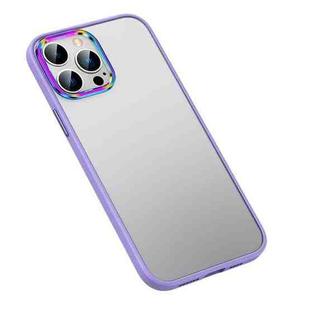 For iPhone 13 Pro Colorful Metal Lens Ring Matte PC + TPU Phone Case For  iPhone 13 Pro(Purple)