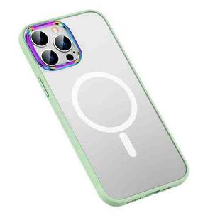 For iPhone 13 Pro For  iPhone 13 Pro MagSafe Colorful Metal Lens Ring Matte PC + TPU Phone Case(Green)