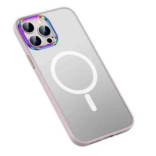 For iPhone 13 Pro For  iPhone 13 Pro MagSafe Colorful Metal Lens Ring Matte PC + TPU Phone Case(Pink)