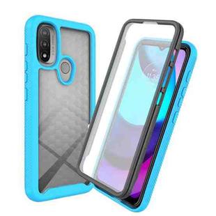 For Motorola Moto E20 Starry Sky Full Body Hybrid Shockproof Phone Case (Sky Blue)