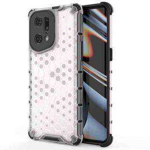 For OPPO Find X5 Pro Shockproof Honeycomb PC + TPU Phone Case(White)