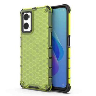 For OPPO A36 4G (China) Shockproof Honeycomb PC + TPU Phone Case(Green)