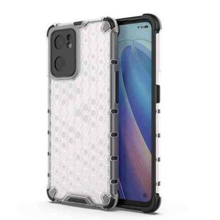For OPPO Reno7 SE 5G Shockproof Honeycomb PC + TPU Phone Case(White)
