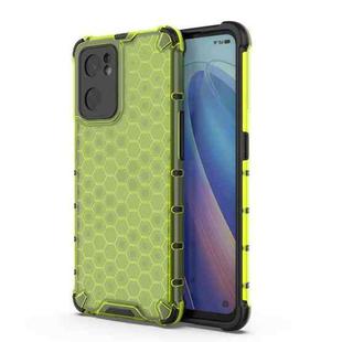 For OPPO Reno7 SE 5G Shockproof Honeycomb PC + TPU Phone Case(Green)