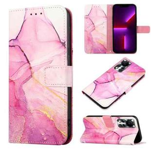 For Infinix Hot 11S NFC X6812B PT003 Marble Pattern Flip Leather Phone Case(Pink Purple Gold LS001)