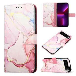 For Google Pixel 7 Pro 5G PT003 Marble Pattern Flip Leather Phone Case(Rose Gold LS005)