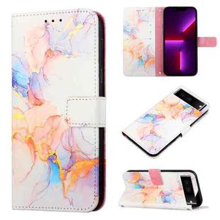 For Google Pixel 7 PT003 Marble Pattern Flip Leather Phone Case(Galaxy Marble White LS004)