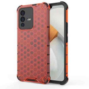 For vivo S12 / V23 5G Shockproof Honeycomb PC + TPU Phone Case(Red)