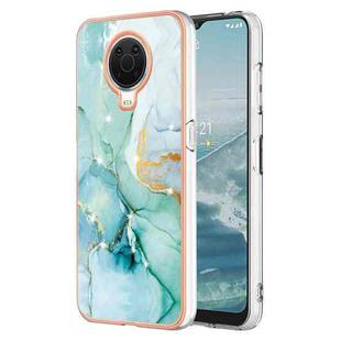 For Nokia G20 / G10 Electroplating Marble Pattern Dual-side IMD TPU Phone Case(Green 003)