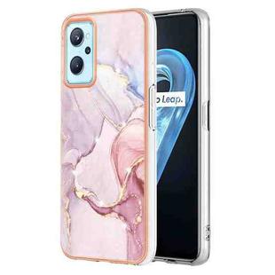 For Realme 9i Electroplating Marble Pattern Dual-side IMD TPU Phone Case(Rose Gold 005)