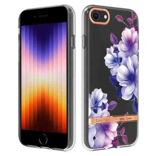 For iPhone SE 2022 / SE 2020 / 8 / 7 Flowers and Plants Series IMD TPU Phone Case(Purple Begonia)