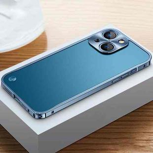 For iPhone 13 mini Metal Frame Frosted Case (Blue)