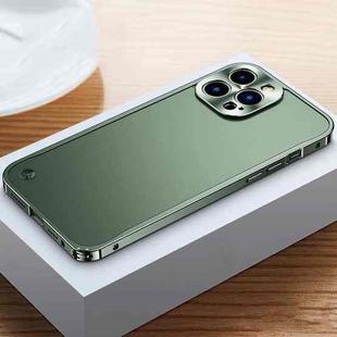 For iPhone 13 Pro Metal Frame Frosted Case (Dark Green)