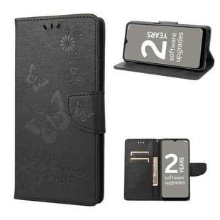 For Nokia G21 Butterfly Embossed Horizontal Flip Leather Phone Case(Black)