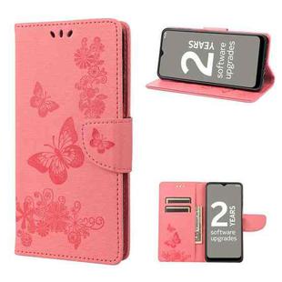 For Nokia G21 Butterfly Embossed Horizontal Flip Leather Phone Case(Pink)