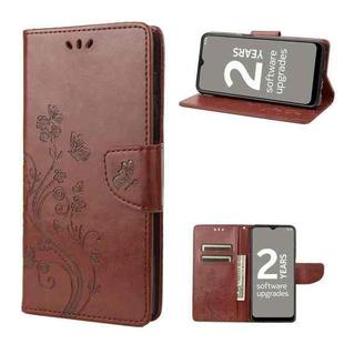 For Nokia G21 Butterfly Flower Pattern Leather Phone Case(Brown)