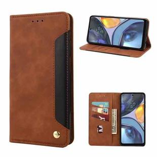 For Motorola Moto G22 Skin Feel Splicing Leather Phone Case(Brown)