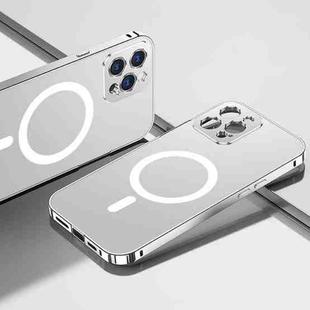 Electroplated Aluminum Alloy Frame + PC Backplane Magnetic Magsafe Phone Case For iPhone 13 Pro(Silver)