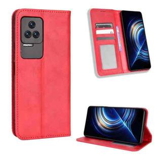 For Xiaomi Redmi Note 10S Magnetic Buckle Retro Texture Leather Phone Case(Red)
