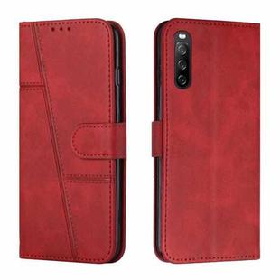 For Sony Xperia 10 III / 10 III  Lite Stitching Calf Texture Buckle Leather Phone Case(Red)
