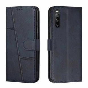 For Sony Xperia 10 III / 10 III  Lite Stitching Calf Texture Buckle Leather Phone Case(Blue)