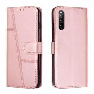 For Sony Xperia 10 III / 10 III  Lite Stitching Calf Texture Buckle Leather Phone Case(Pink)