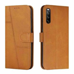 For Sony Xperia 10 III / 10 III  Lite Stitching Calf Texture Buckle Leather Phone Case(Yellow)