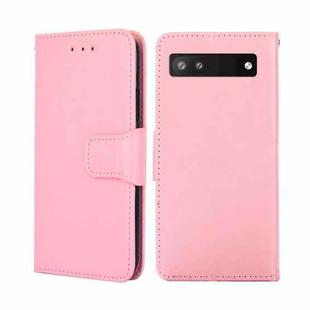 For Google Pixel 6A Crystal Texture Leather Phone Case(Pink)