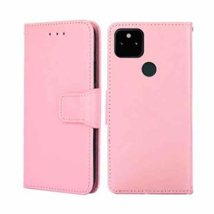 For Google Pixel 5A Crystal Texture Leather Phone Case(Pink)