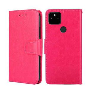 For Google Pixel 5A Crystal Texture Leather Phone Case(Rose Red)