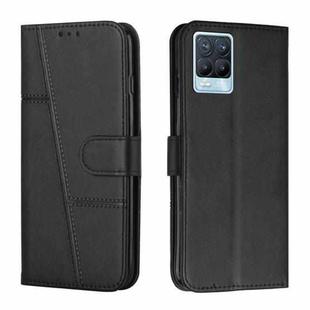 For OPPO Realme 8 / 8 Pro Stitching Calf Texture Buckle Leather Phone Case(Black)