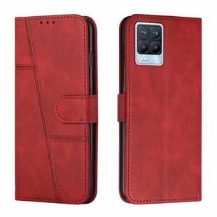 For OPPO Realme 8 / 8 Pro Stitching Calf Texture Buckle Leather Phone Case(Red)