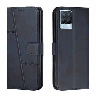 For OPPO Realme 8 / 8 Pro Stitching Calf Texture Buckle Leather Phone Case(Blue)