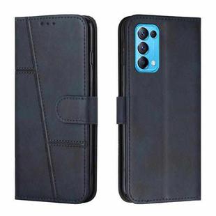 For OPPO Reno5 5G&4G / Find X3 Lite Stitching Calf Texture Buckle Leather Phone Case(Blue)