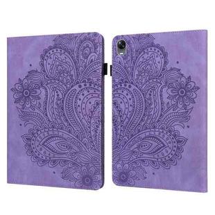 For OPPO Pad 11 inch Peacock Embossed Pattern TPU + PU Leather Tablet Case(Purple)