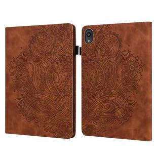 For Lenovo Tab P11 2020 11 inch TB-J606F / TB-J606X Peacock Embossed Pattern TPU + PU Leather Tablet Case(Brown)