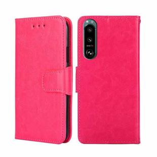For Sony Xperia 5 III Crystal Texture Leather Phone Case(Rose Red)