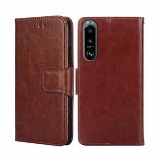 For Sony Xperia 5 III Crystal Texture Leather Phone Case(Brown)