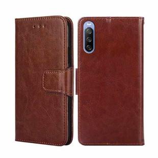 For Sony Xperia 10 III Crystal Texture Leather Phone Case(Brown)