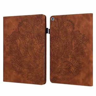 For Amazon Fire HD 10 2017 / 2019 Peacock Embossed Pattern Leather Tablet Case with Sleep / Wake-up Function(Brown)