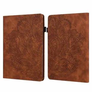 For Amazon Kindle Parperwhite 5 2021 11th Gen. Peacock Embossed Pattern Leather Tablet Case(Brown)