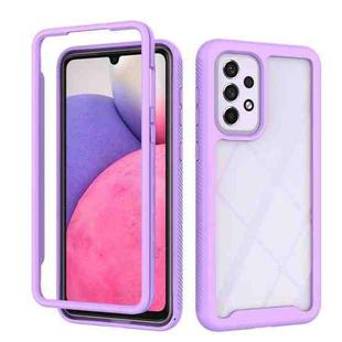 For Samsung Galaxy A33 5G Starry Sky Solid Color Series Shockproof PC + TPU Phone Case(Purple)