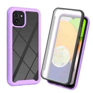 For Samsung Galaxy A03 164mm Starry Sky Solid Color Series PC + TPU Phone Case with PET Film(Light Purple)