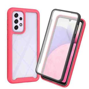For Samsung Galaxy A33 5G Starry Sky Solid Color Series PC + TPU Phone Case with PET Film(Frosted Pink)