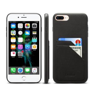 For iPhone 7 Plus / 8 Plus Denior V1 Luxury Car Cowhide Leather Protective Case with Double Card Slots(Black)
