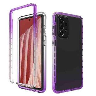 For Samsung Galaxy A73 5G Transparency Two-color Gradient PC + TPU Phone Case(Purple)